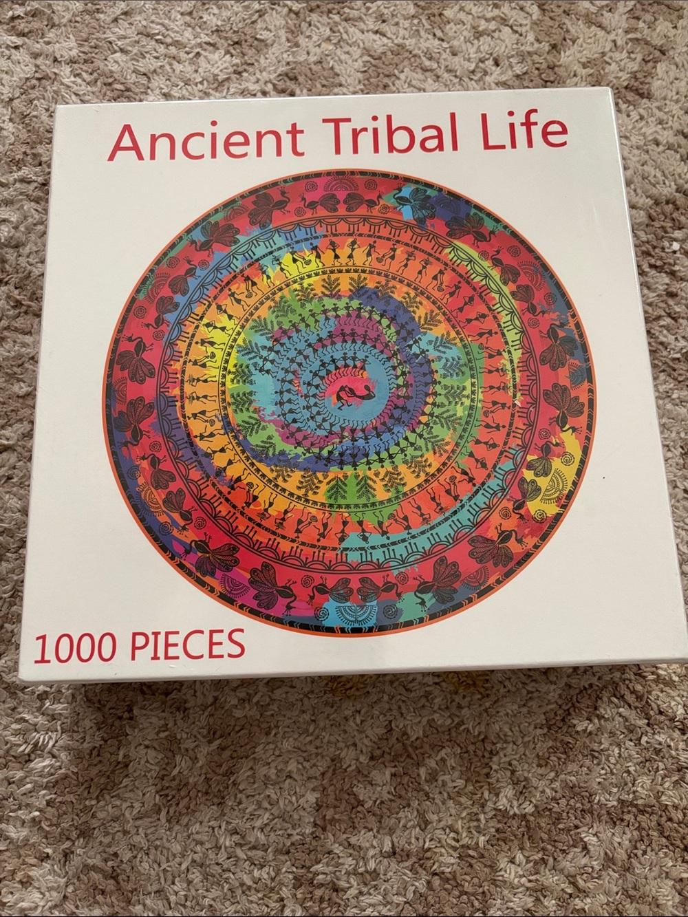 1000-Piece Jigsaw Puzzle - Multicolor Rainbow Mandala
